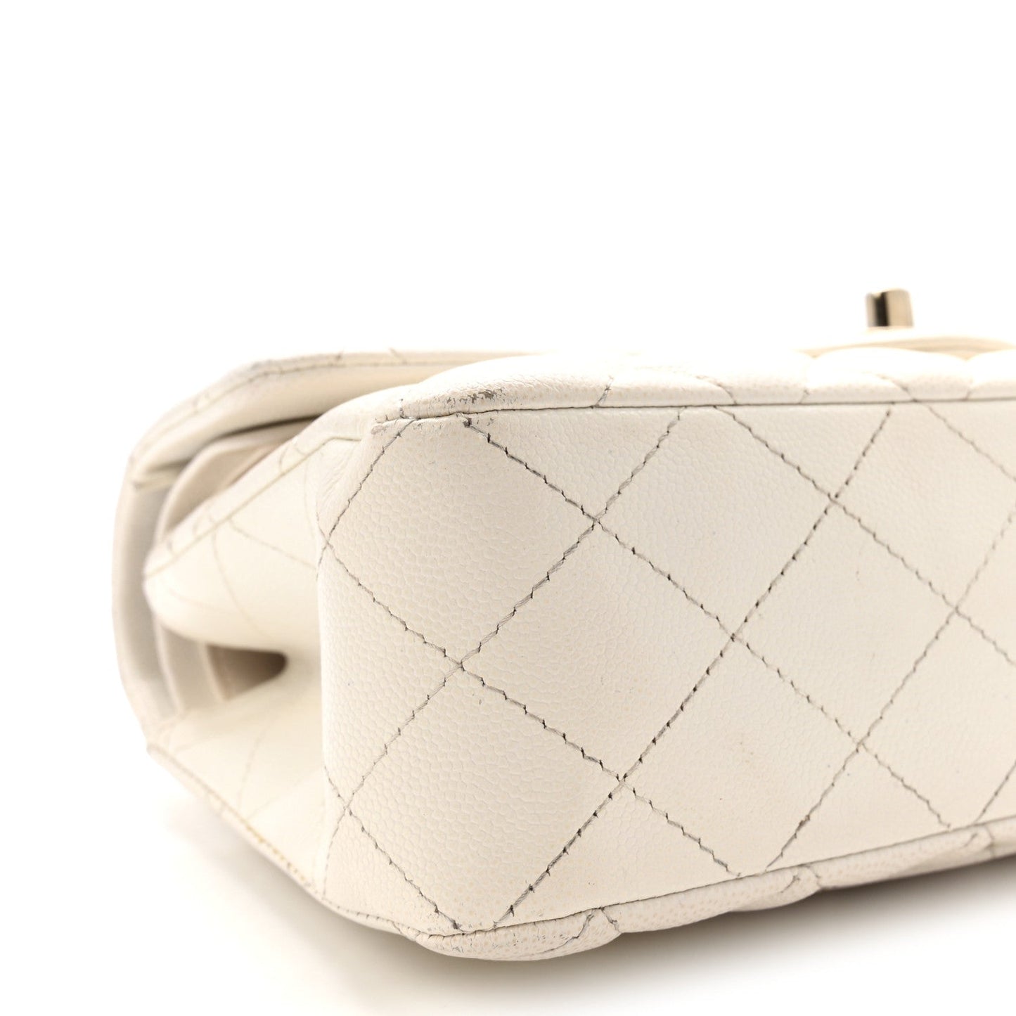 Caviar Quilted Small Double Flap White