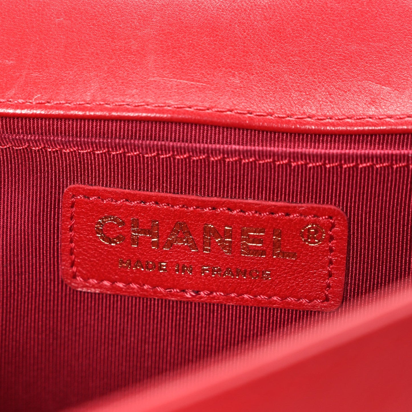 Lambskin Quilted Medium Boy Flap Red