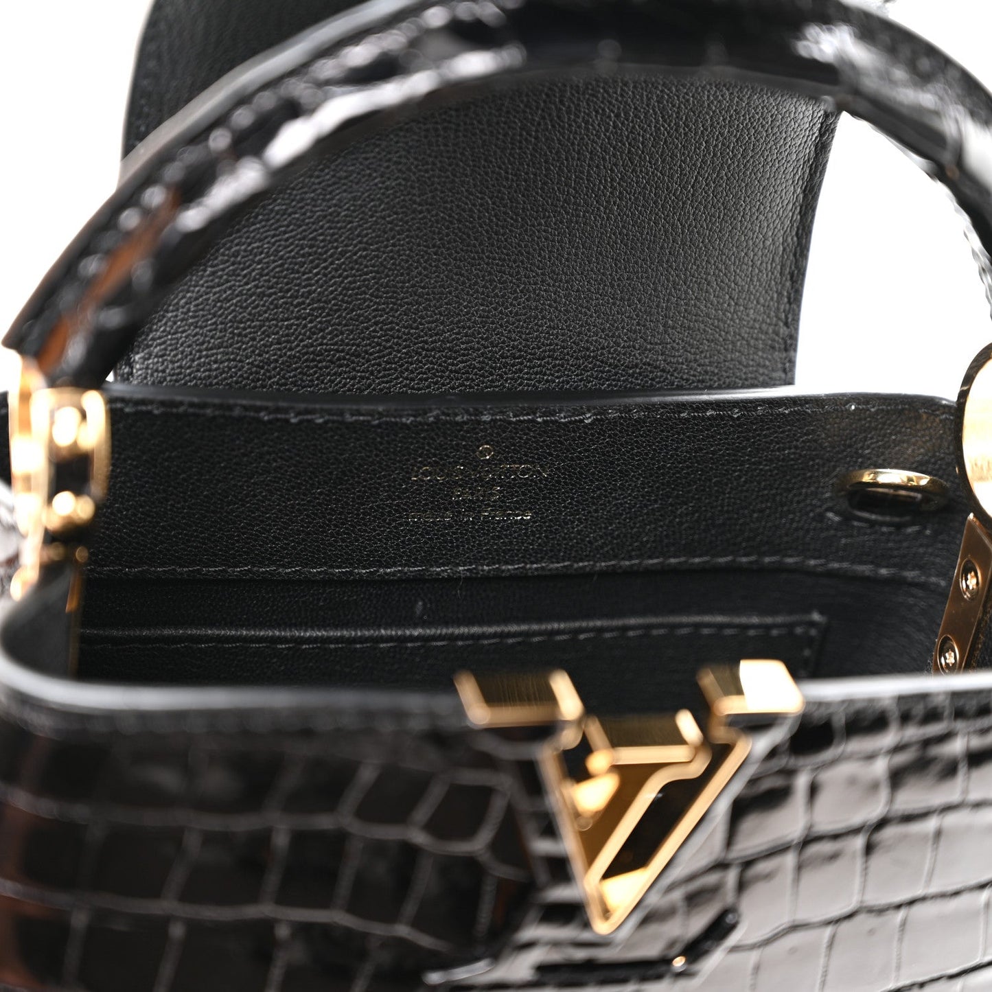 Crocodile Mini Capucines Black