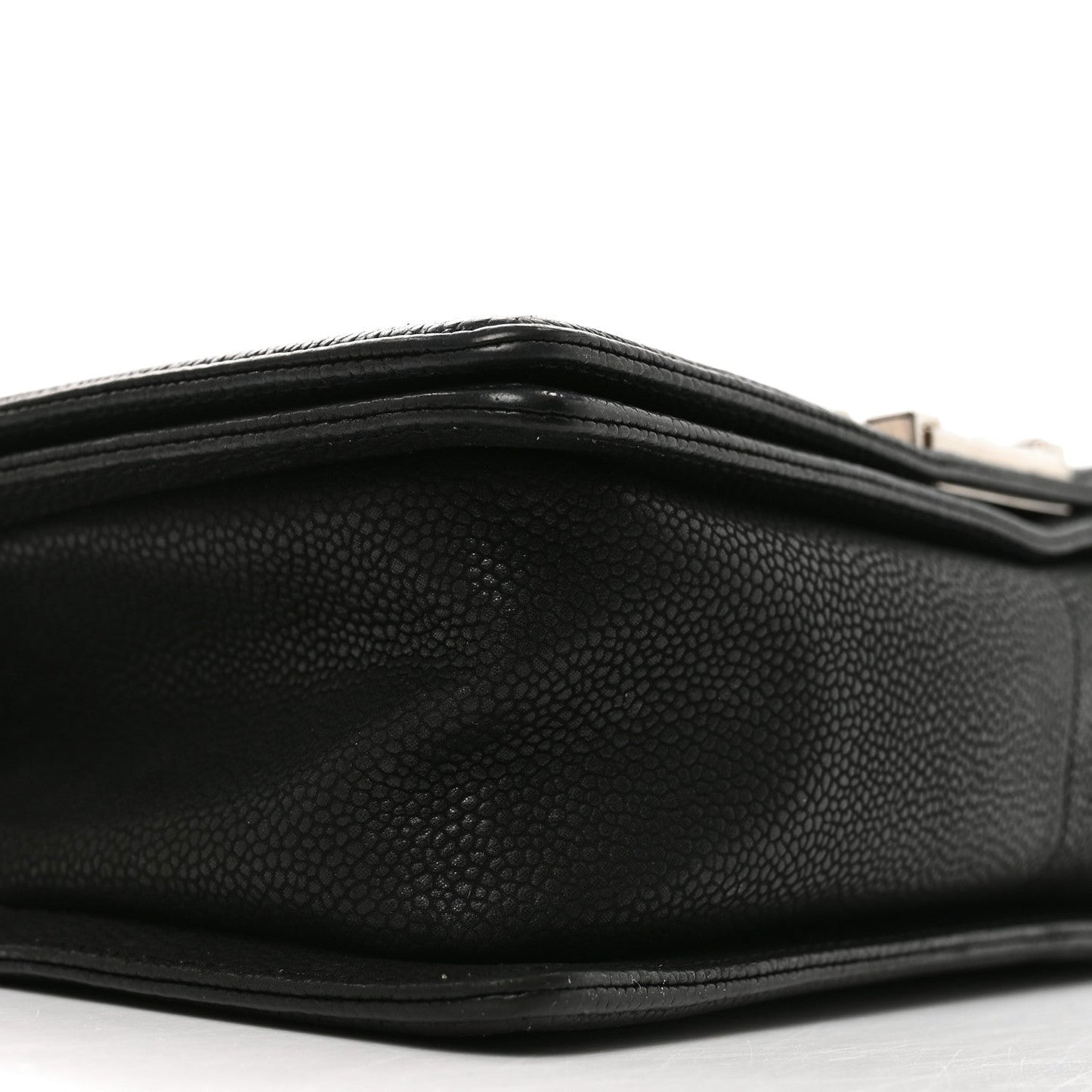 Iridescent Caviar Quilted Medium Boy Flap Black