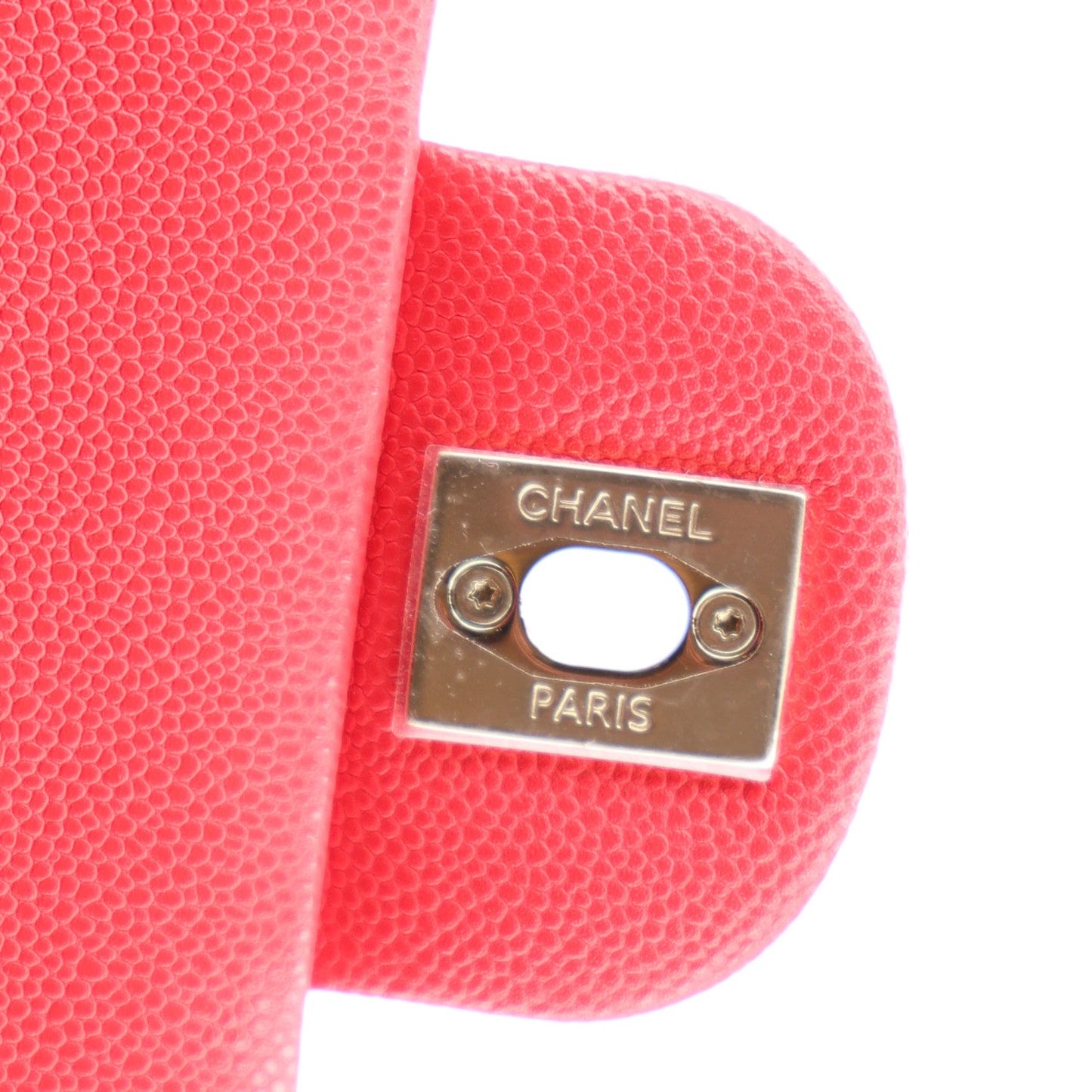 Caviar Quilted Small Double Flap Red