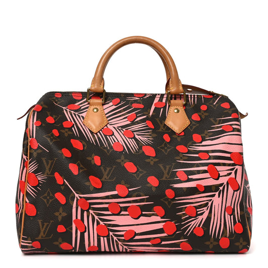 Monogram Jungle Dots Speedy 30 Sugar Pink Poppy