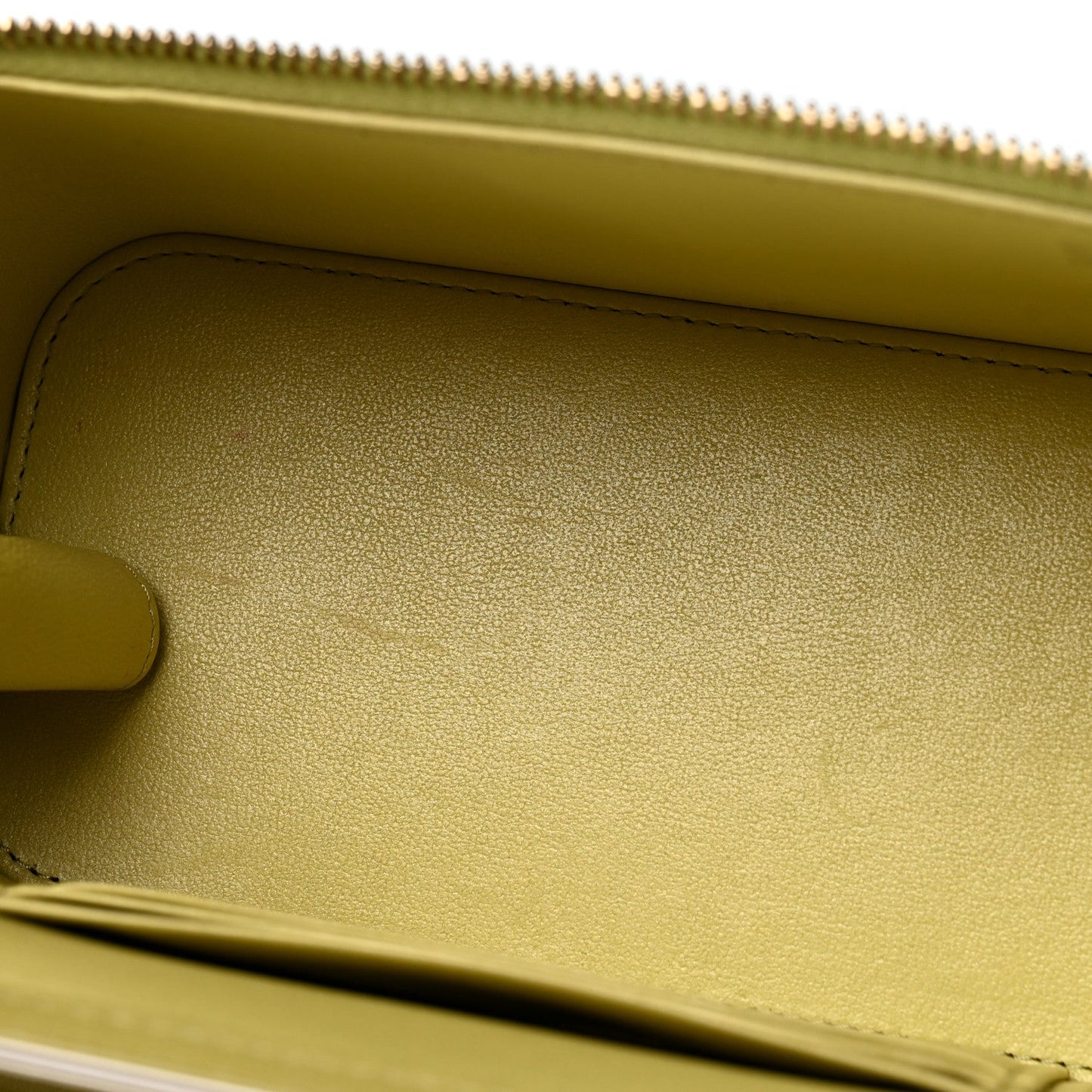 Lambskin Quilted Small Vanity Case With Chain Light Green
