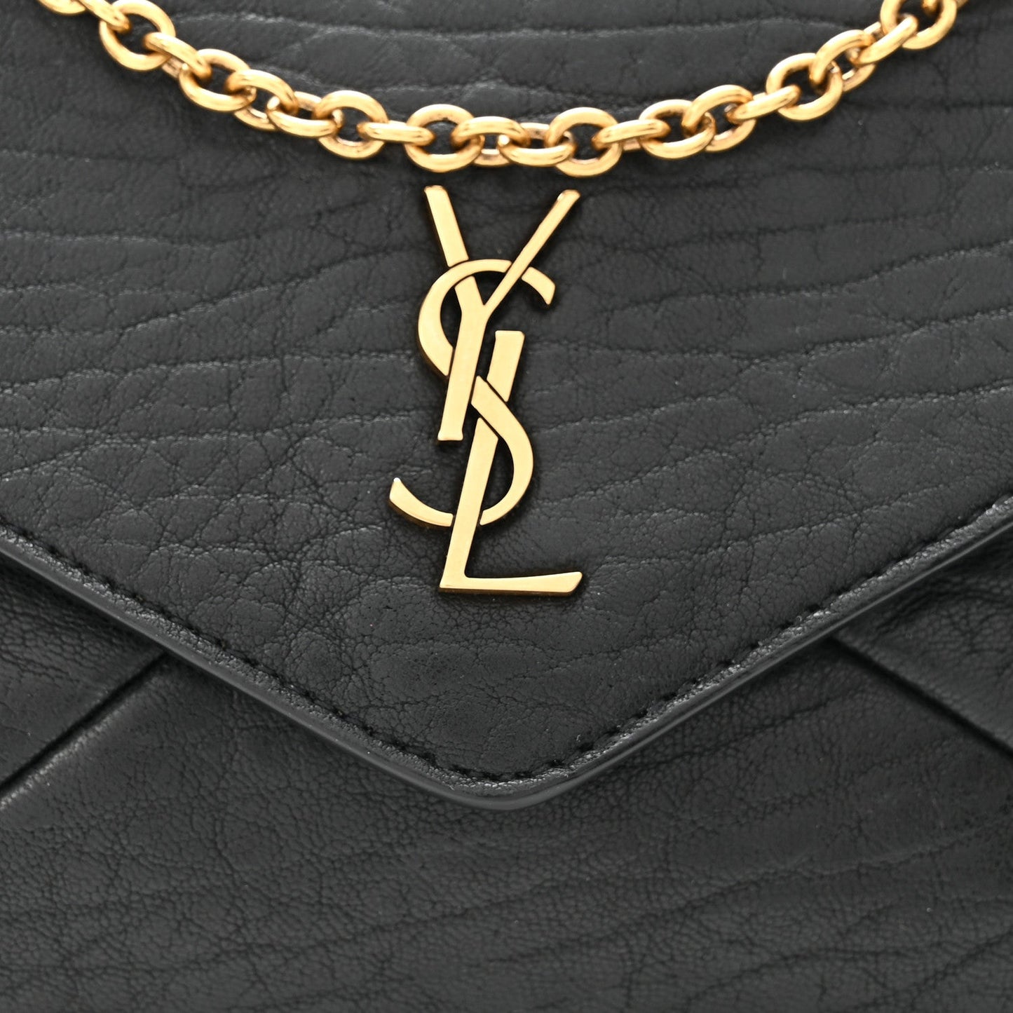 Supple Lambskin Small Cassandre Chain Pouch Black
