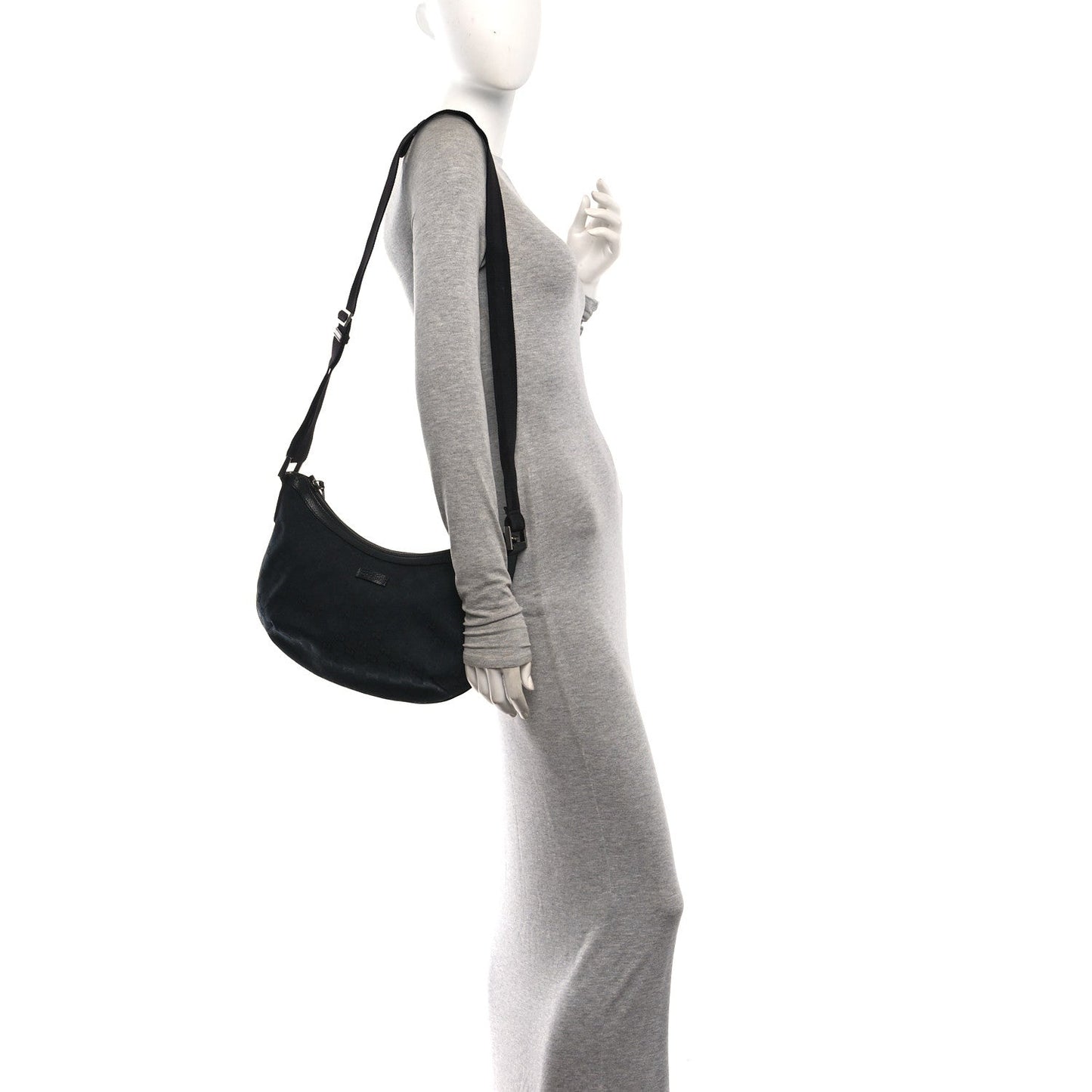Monogram Medium Half Moon Hobo Black