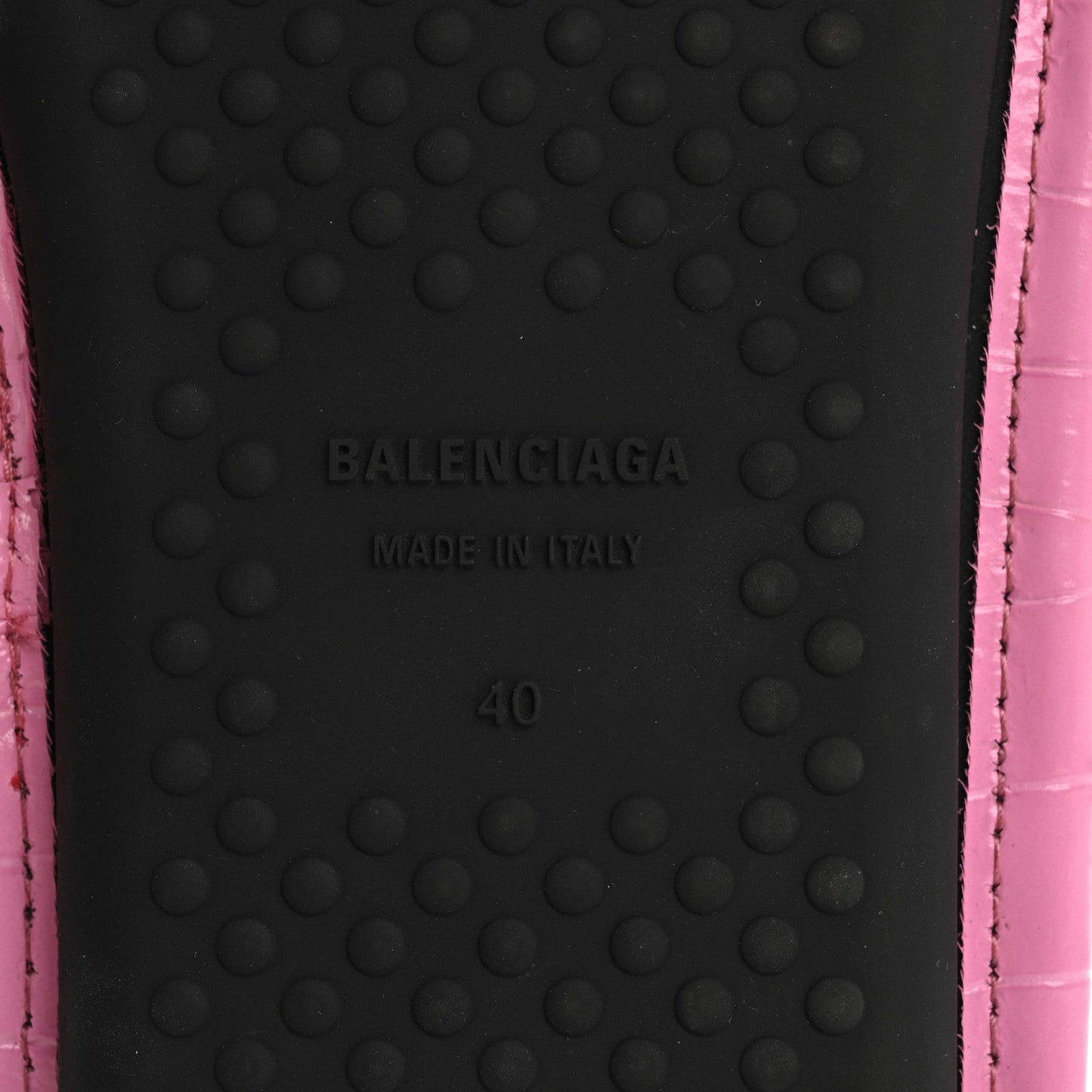 Calfskin Logo Crocodile Embossed Slides 40 Fuxia