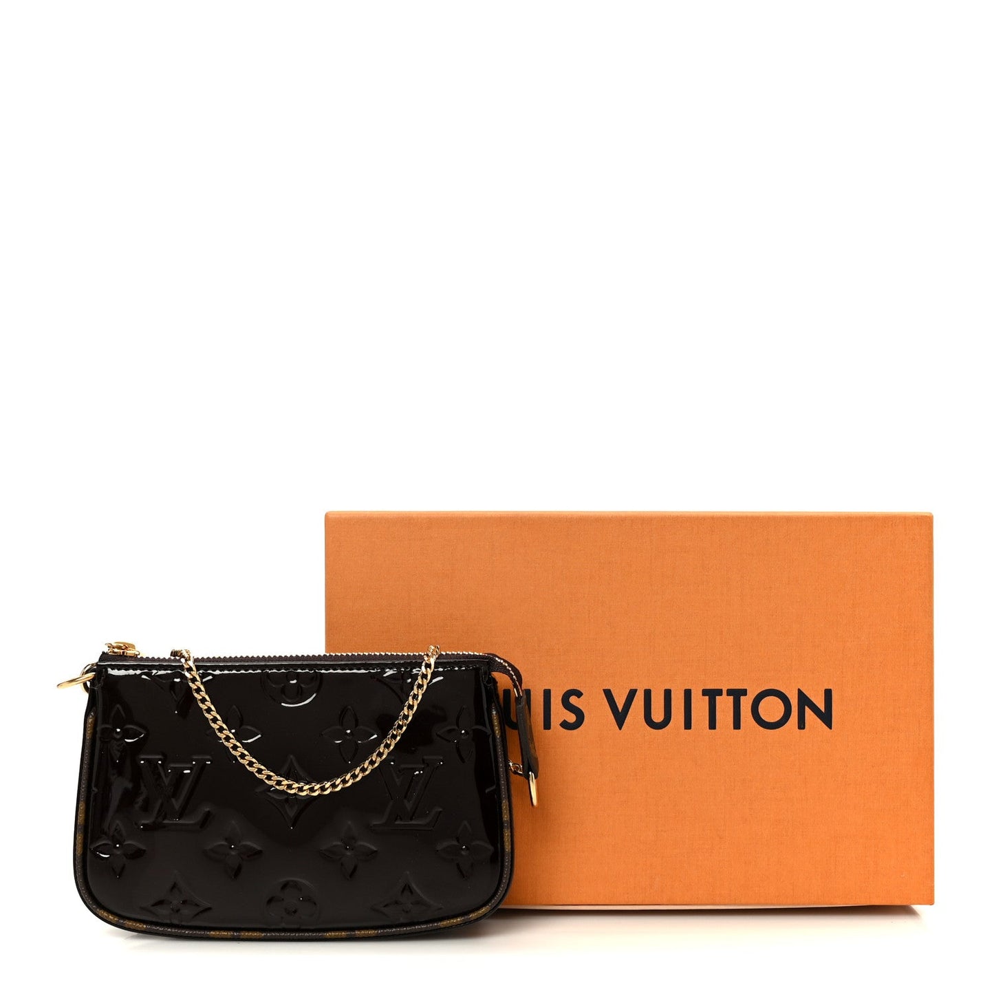 Vernis Monogram Mini Pochette Accessories Amarante