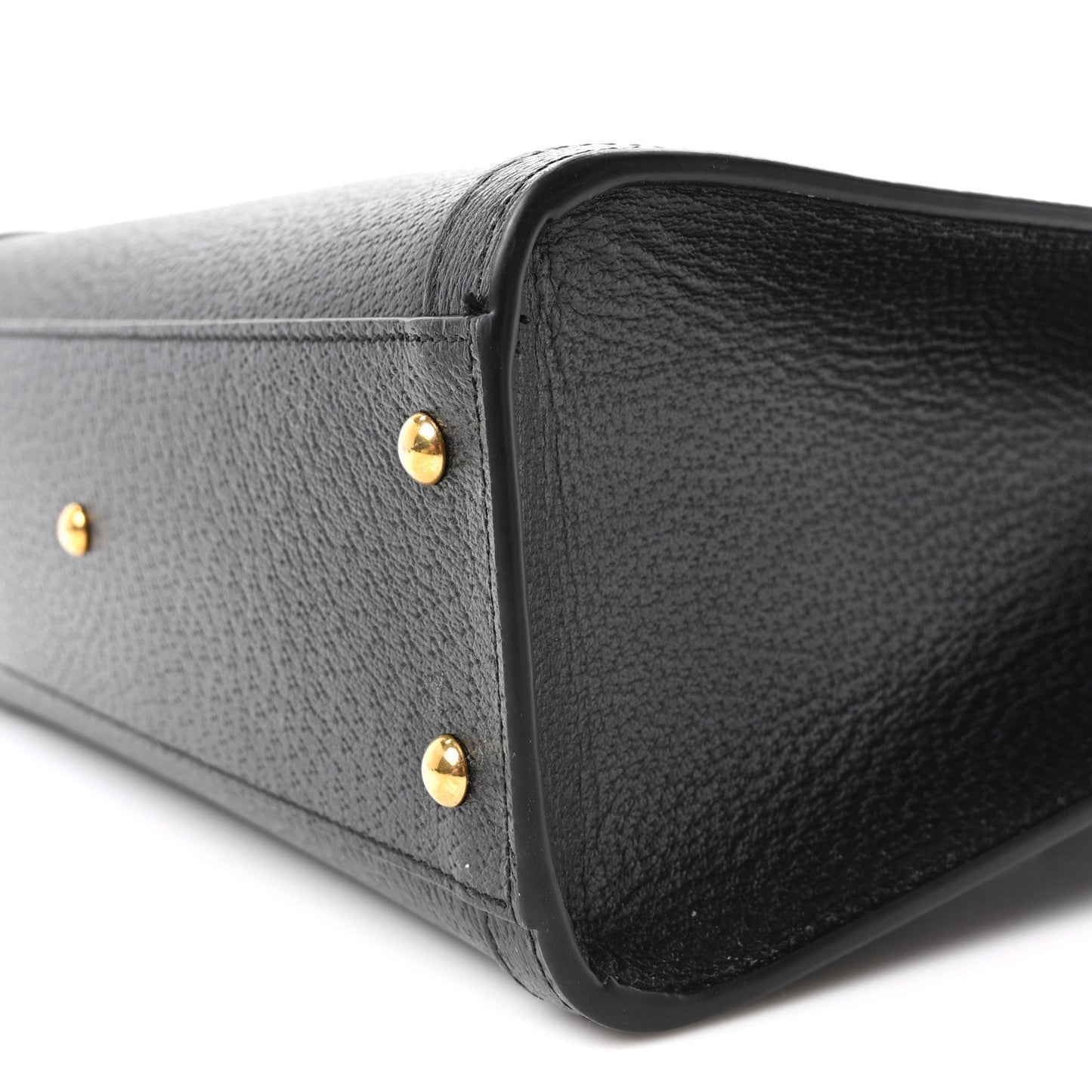 Textured Dollar Calfskin Web Small Diana Tote Bag Black Dusty Grey