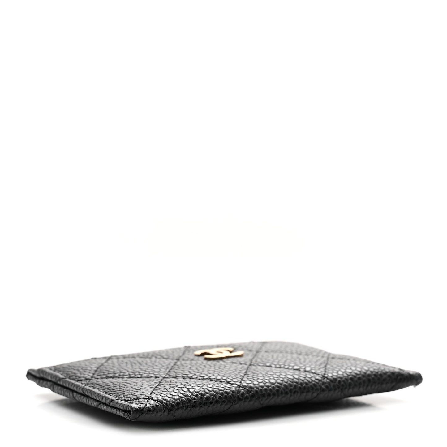 Caviar Quilted Card Holder Black