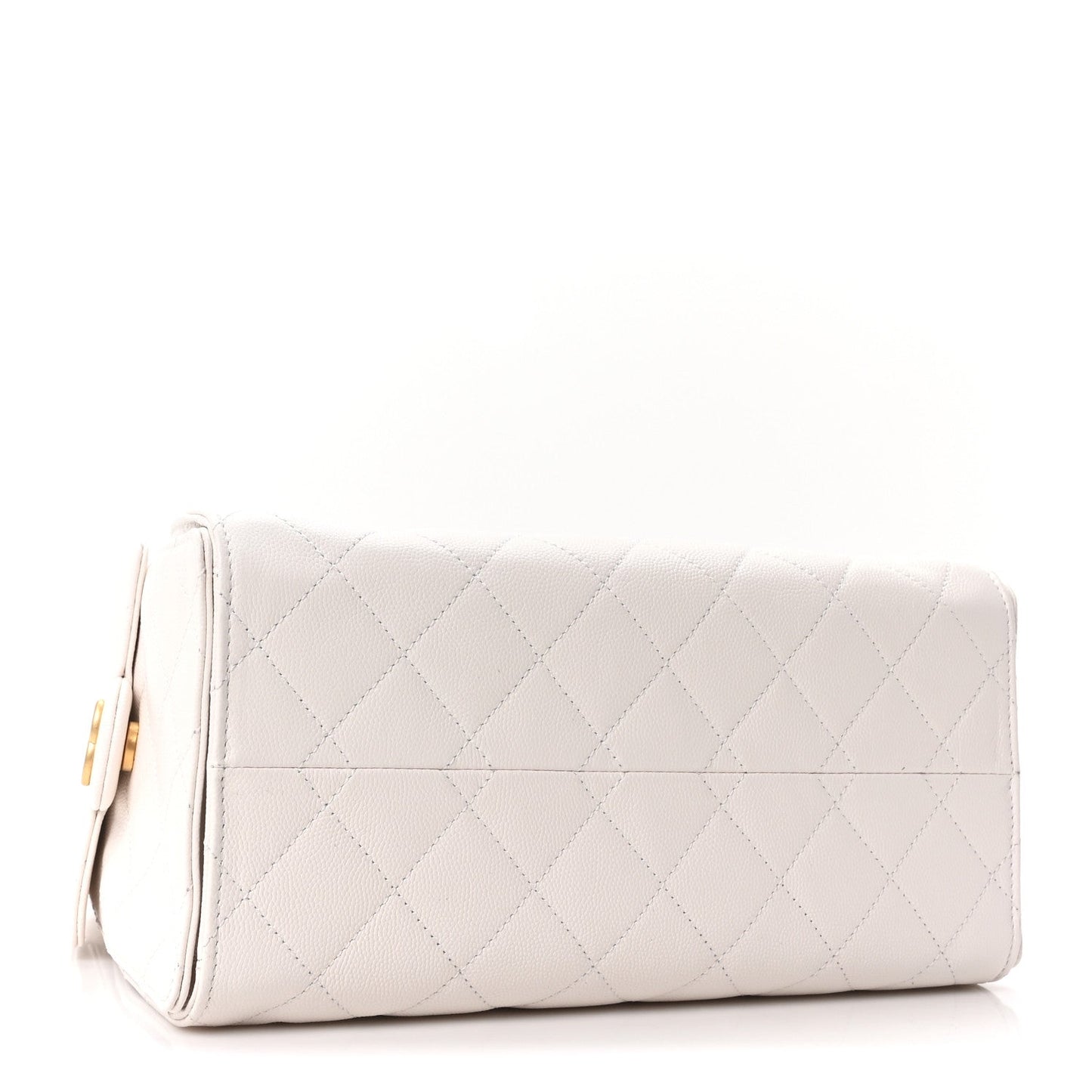 Caviar Quilted Small Chanel 25 Handbag White