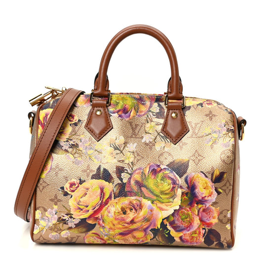 Metallic Monogram LV Garden Speedy Bandouliere 25 Gold