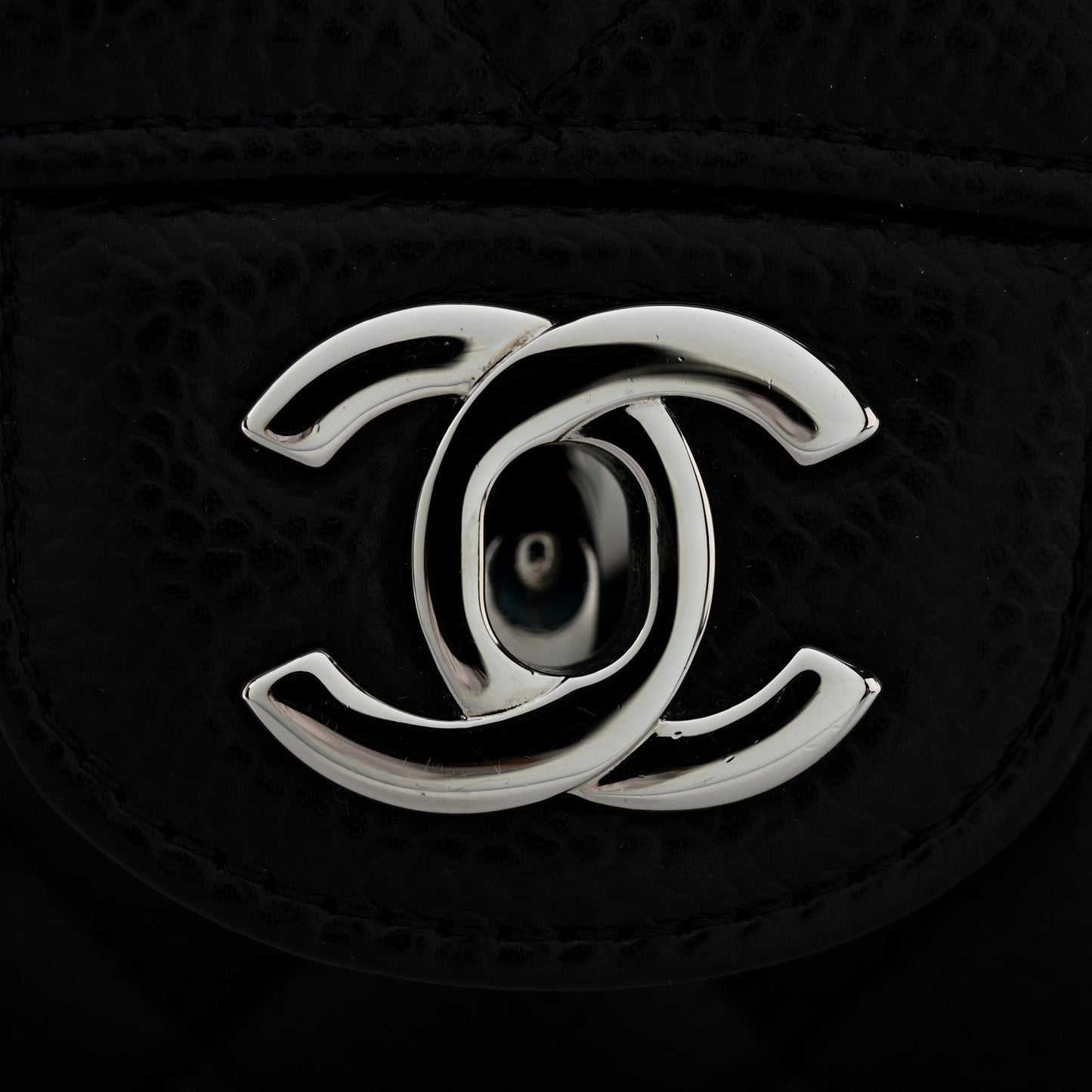 Caviar Quilted Small Double Flap Black