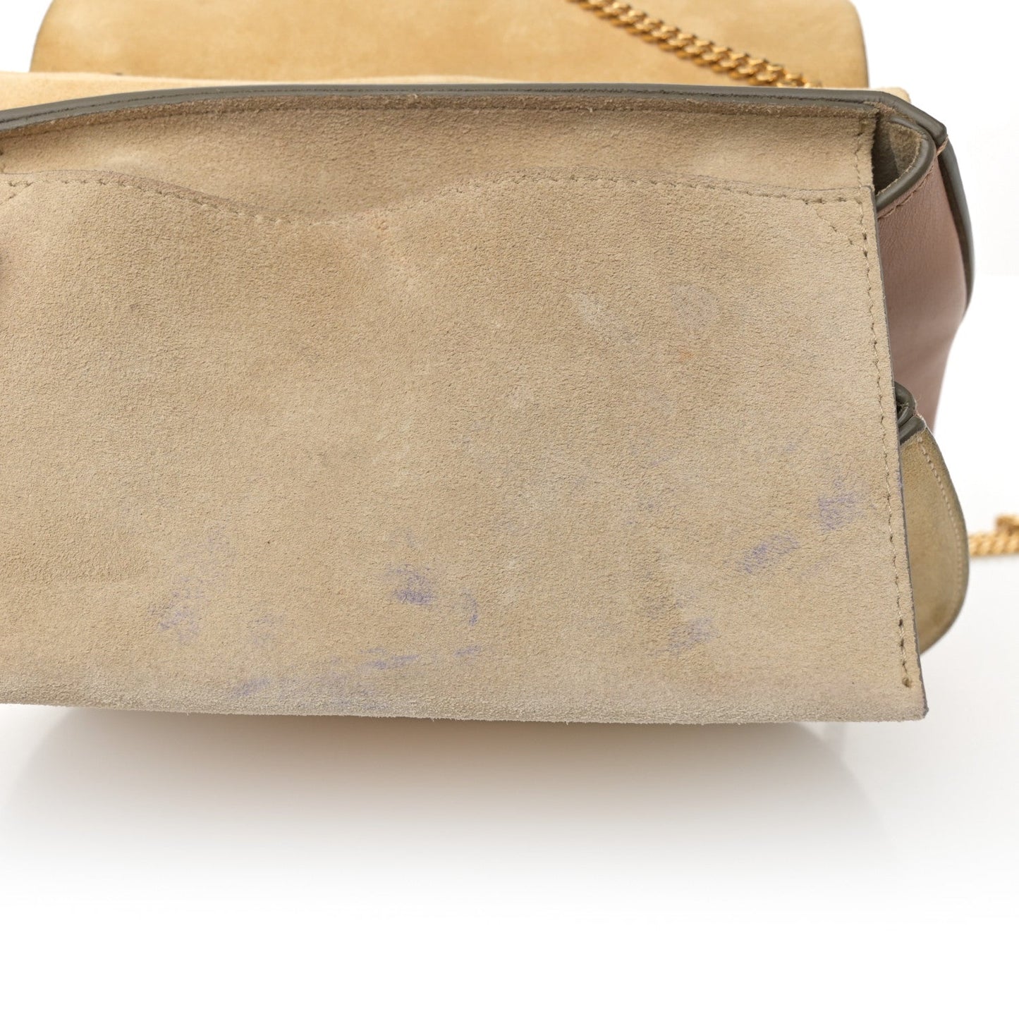 Suede Smooth Calfskin Drew Shoulder Bag Milky Coffee