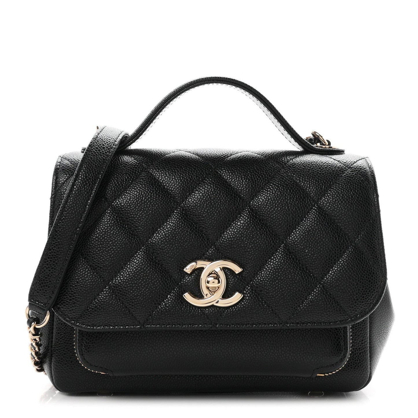 Caviar Quilted Small Business Affinity Flap Black