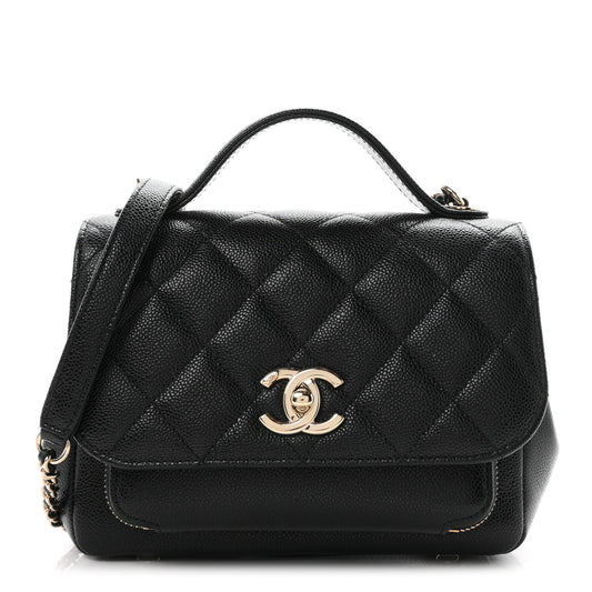 Caviar Quilted Small Business Affinity Flap Black