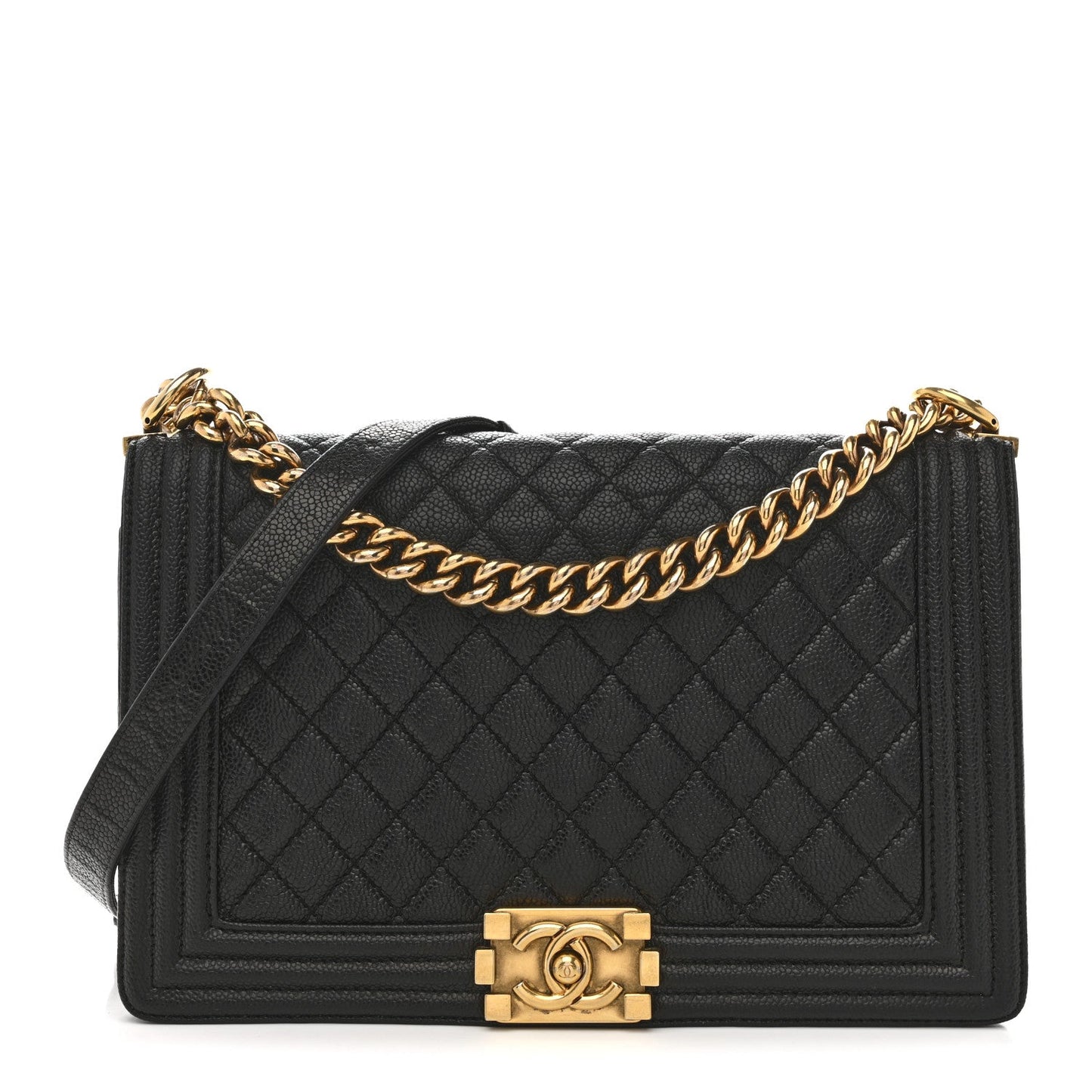 Caviar Quilted New Medium Boy Flap Black