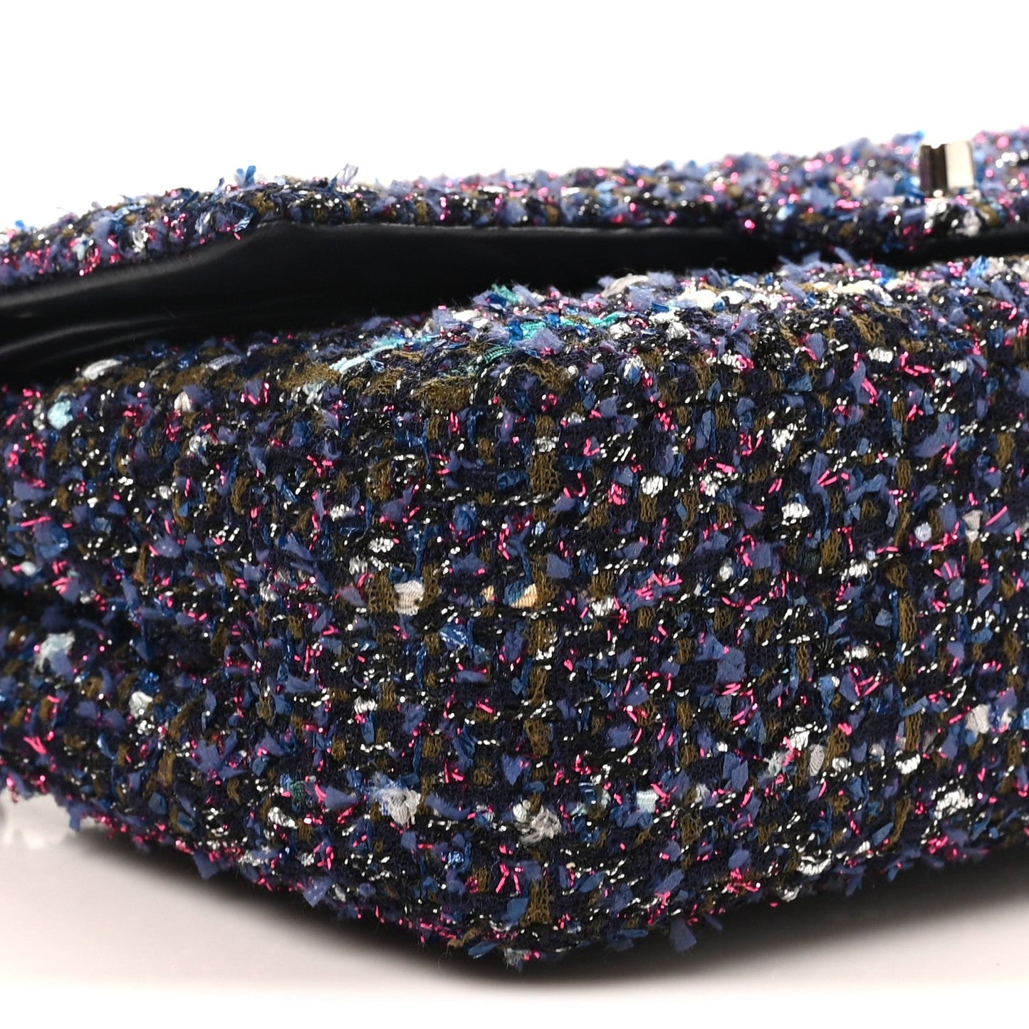 Tweed Quilted Medium Double Flap Blue Purple Khaki Pink