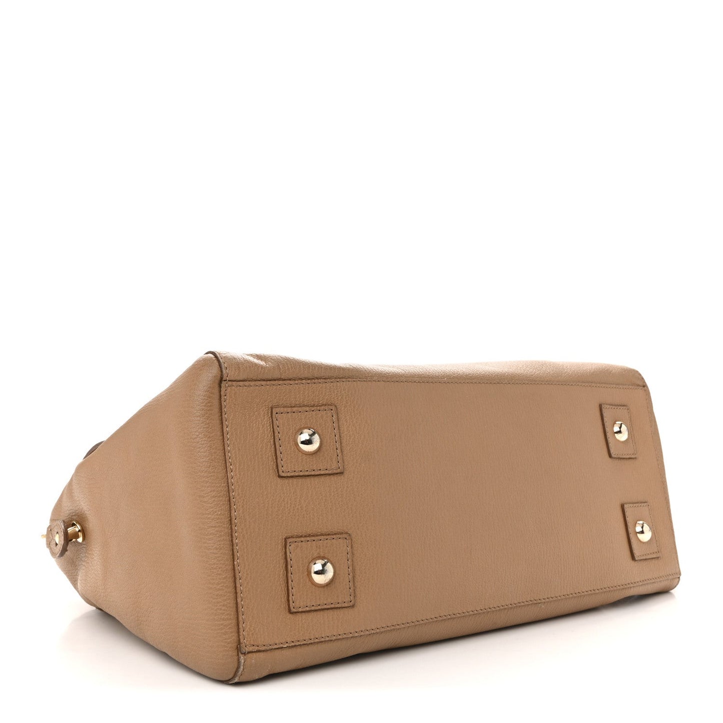 Glossy Goatskin Medium Del Rey Satchel Fudge