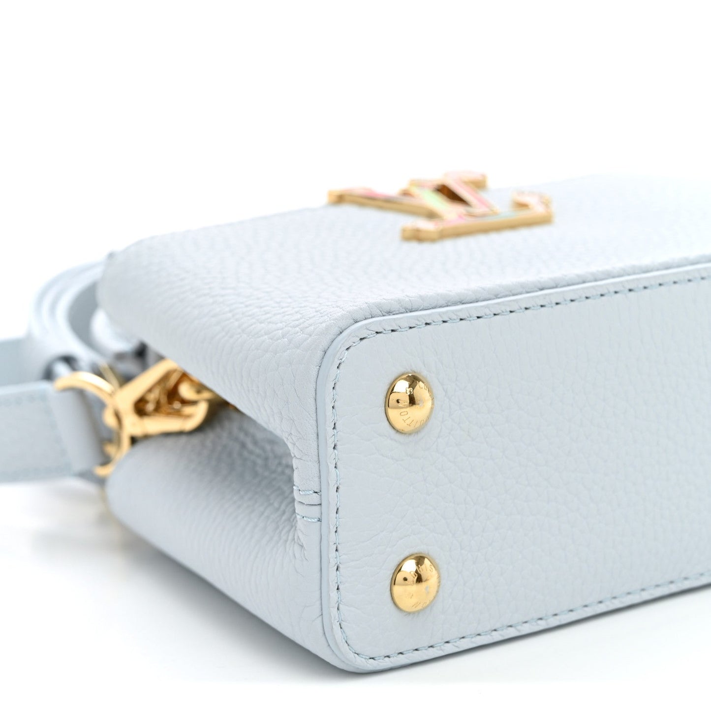 LV X TM Taurillon Capucines East West Mini Olympe Blue