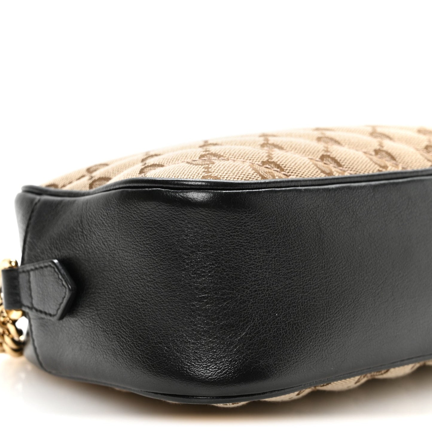 Monogram Matelasse Diagonal Small GG Marmont Chain Shoulder Bag Beige Black