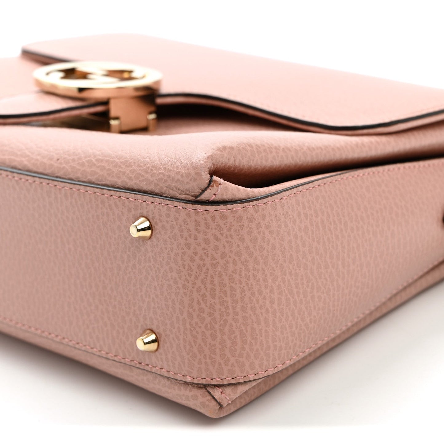Dollar Calfskin Interlocking G Top Handle Shoulder Bag Soft Pink
