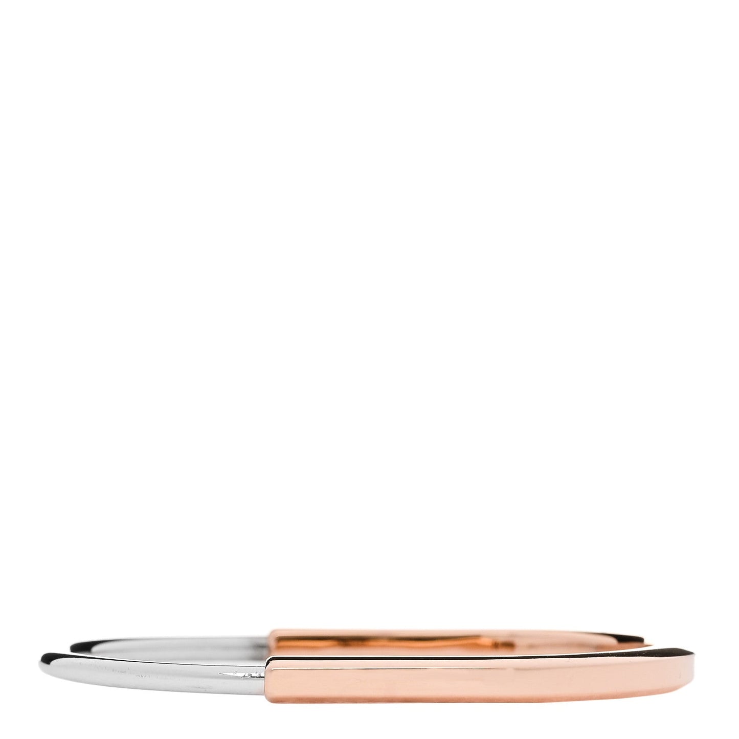 18K Rose White Gold Lock Narrow Bangle Bracelet