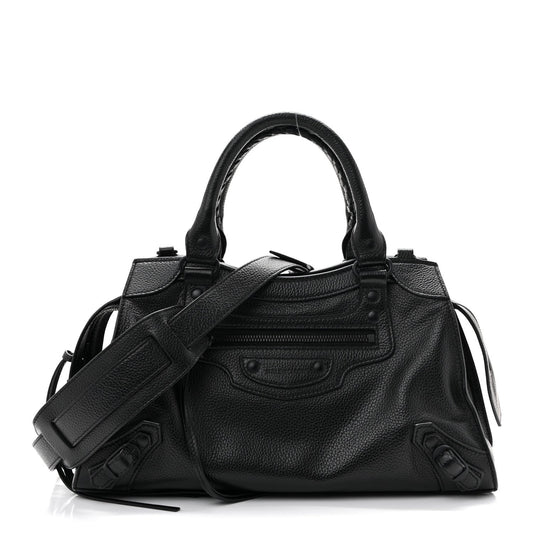 Grained Calfskin Neo Classic Black Hardware S City Black