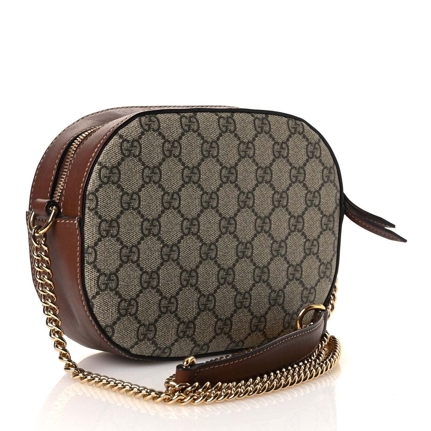 GG Supreme Monogram Floral Embroidered Mini Chain Shoulder Bag Beige Ebony Tuscany