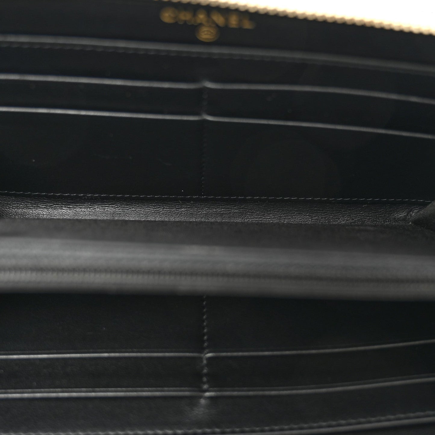 Caviar Quilted Filigree Zip Around Wallet Black