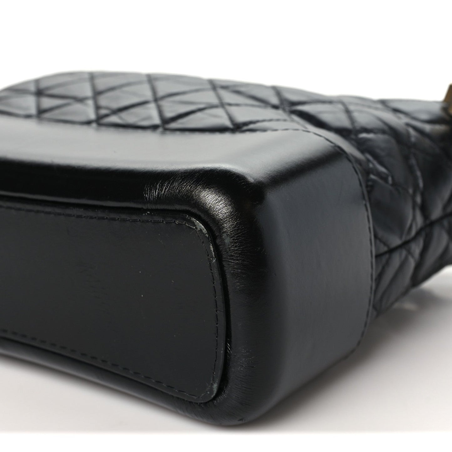 Aged Calfskin Quilted Medium Gabrielle Hobo Black