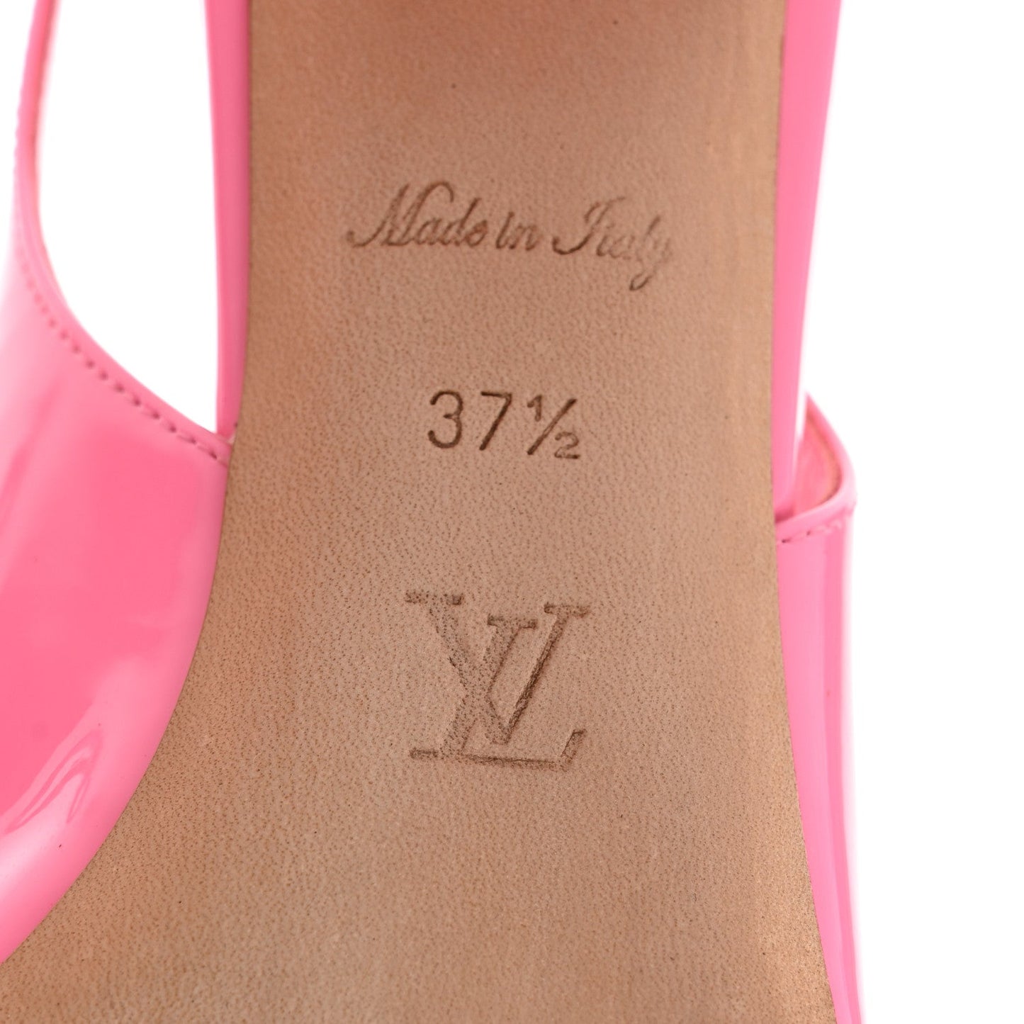 Patent Calfskin Shake Slingback Pumps 37.5 Pink