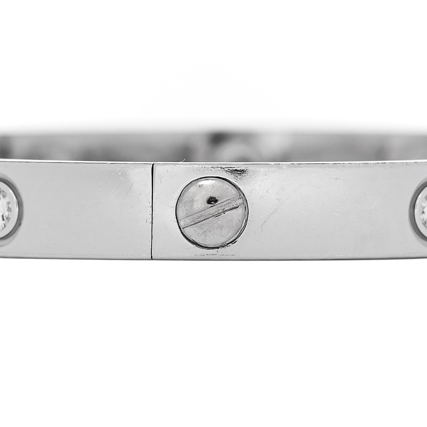 18K White Gold 6 Diamond LOVE Bracelet 17