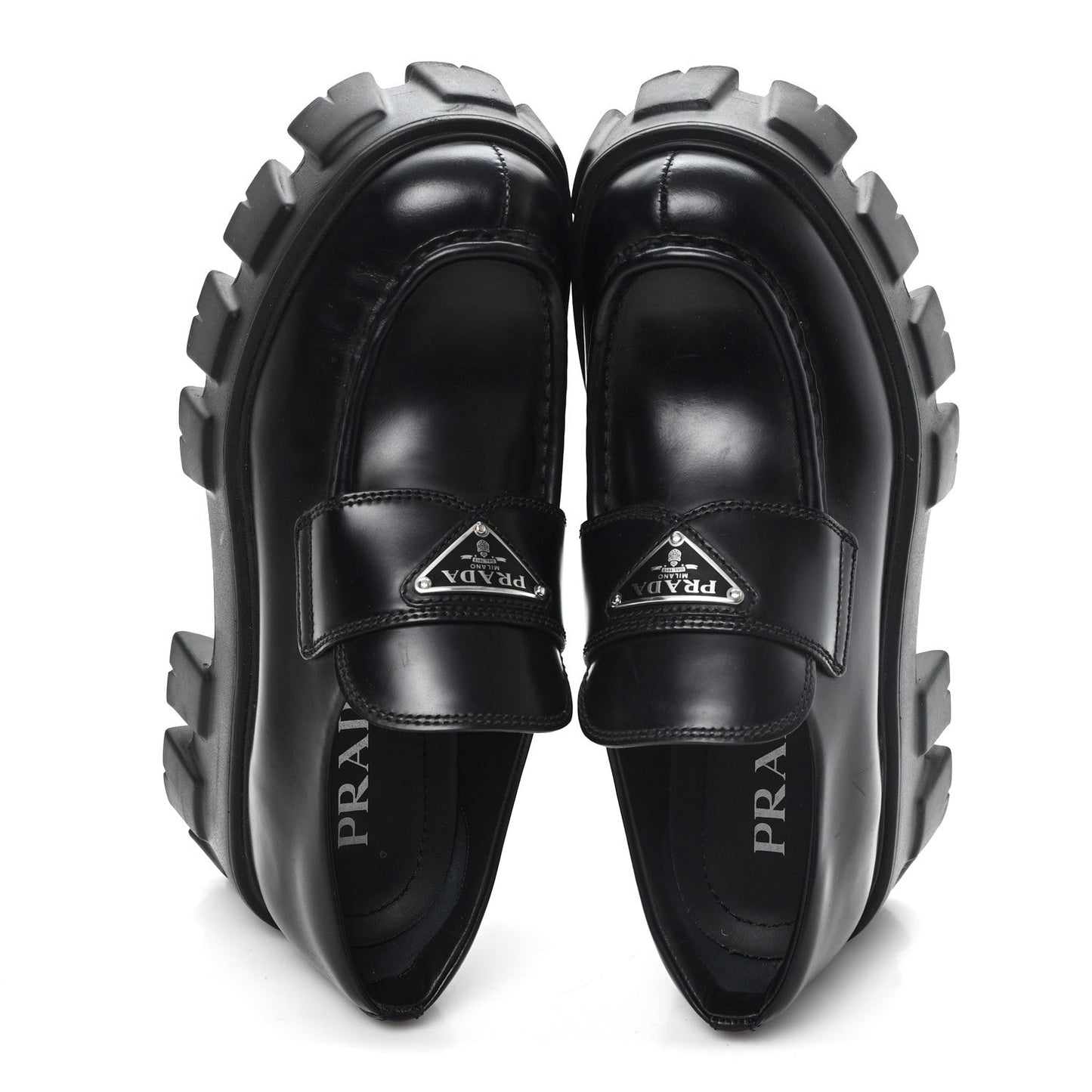 Spazzolato Rois Metal Triangle Logo Monolith 55mm Loafers 36.5 Black