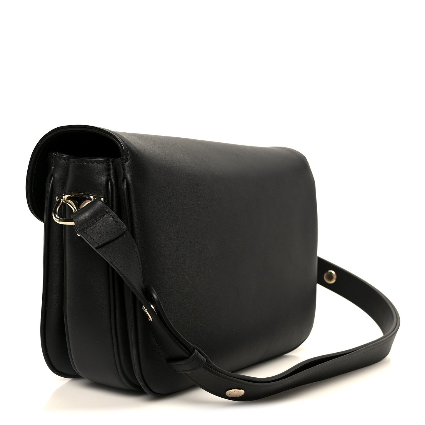 Arabella Calfskin Horsebit 1955 Soft Small Shoulder Bag Black