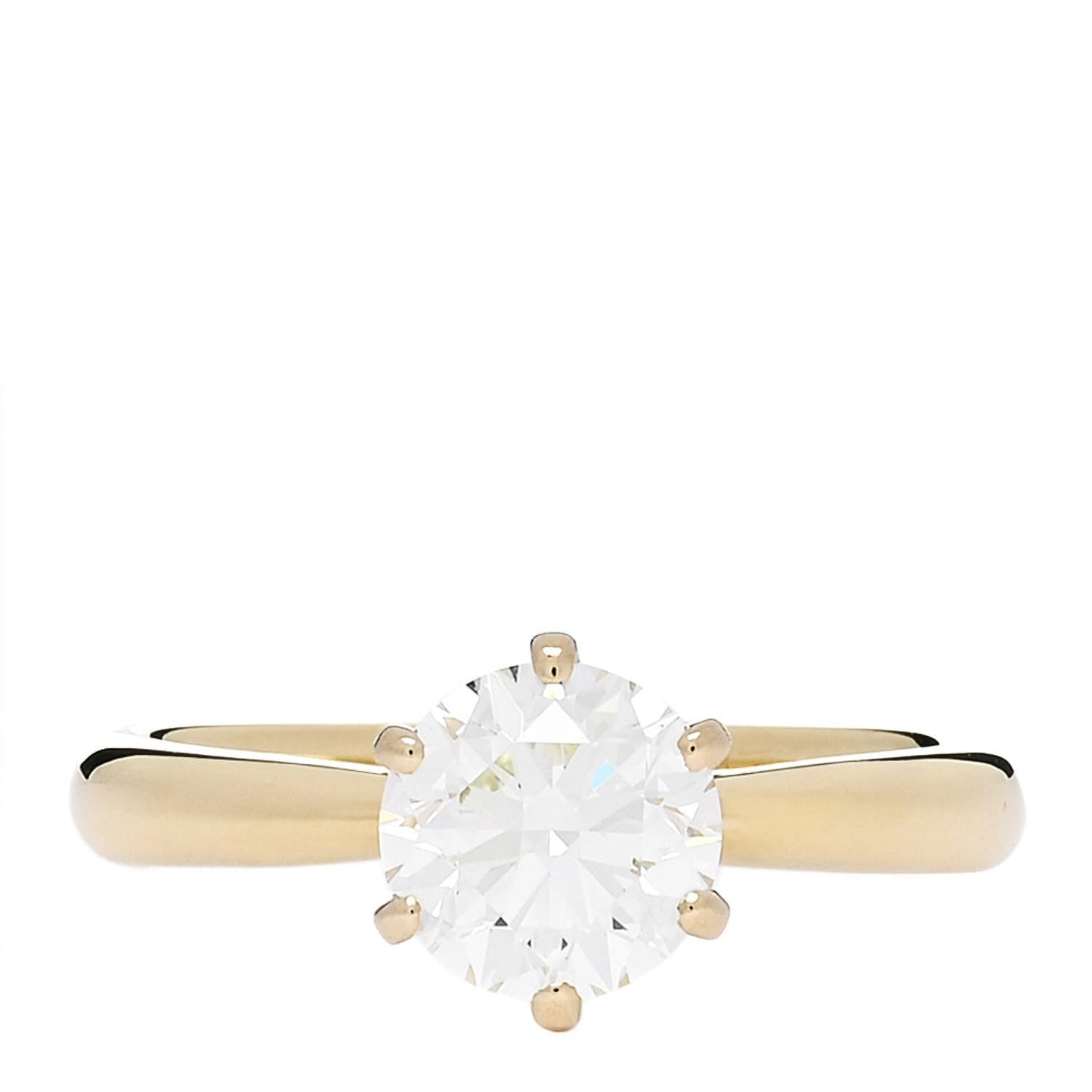 18K Yellow Gold Diamond 1.24ct Solitaire Engagement Ring 53 6.25