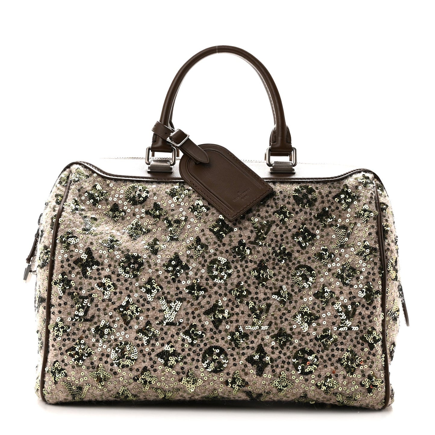 Sequin Monogram Sunshine Express Speedy Kaki