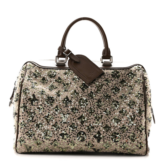 Sequin Monogram Sunshine Express Speedy Kaki