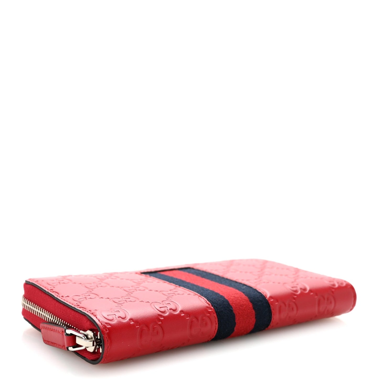 Guccissima Web Zip Around Wallet Red