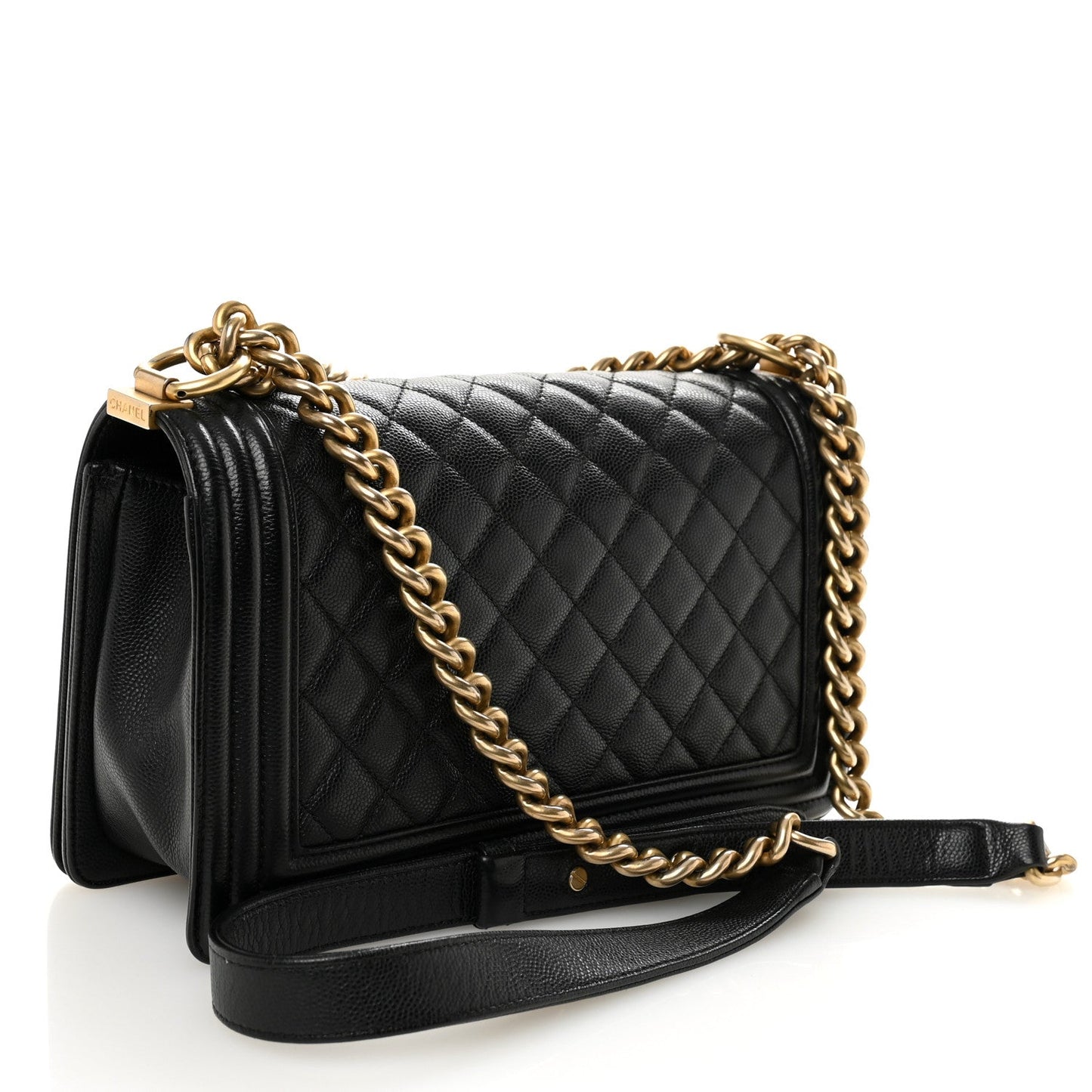 Caviar Quilted Medium Boy Flap Black