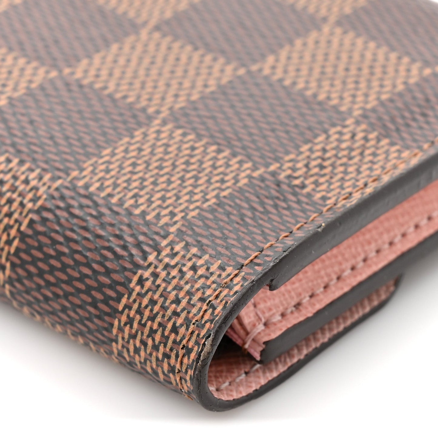 Damier Ebene Rosalie Coin Purse Rose Ballerine