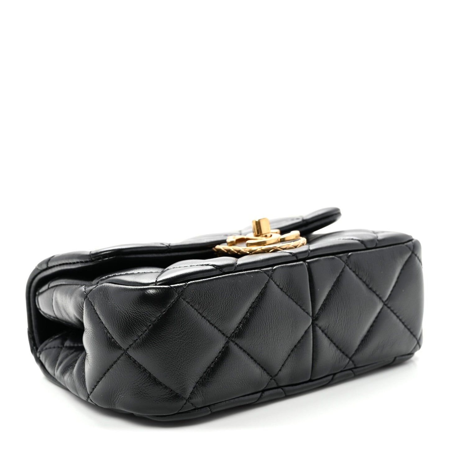 Lambskin Quilted Mini Flap Black