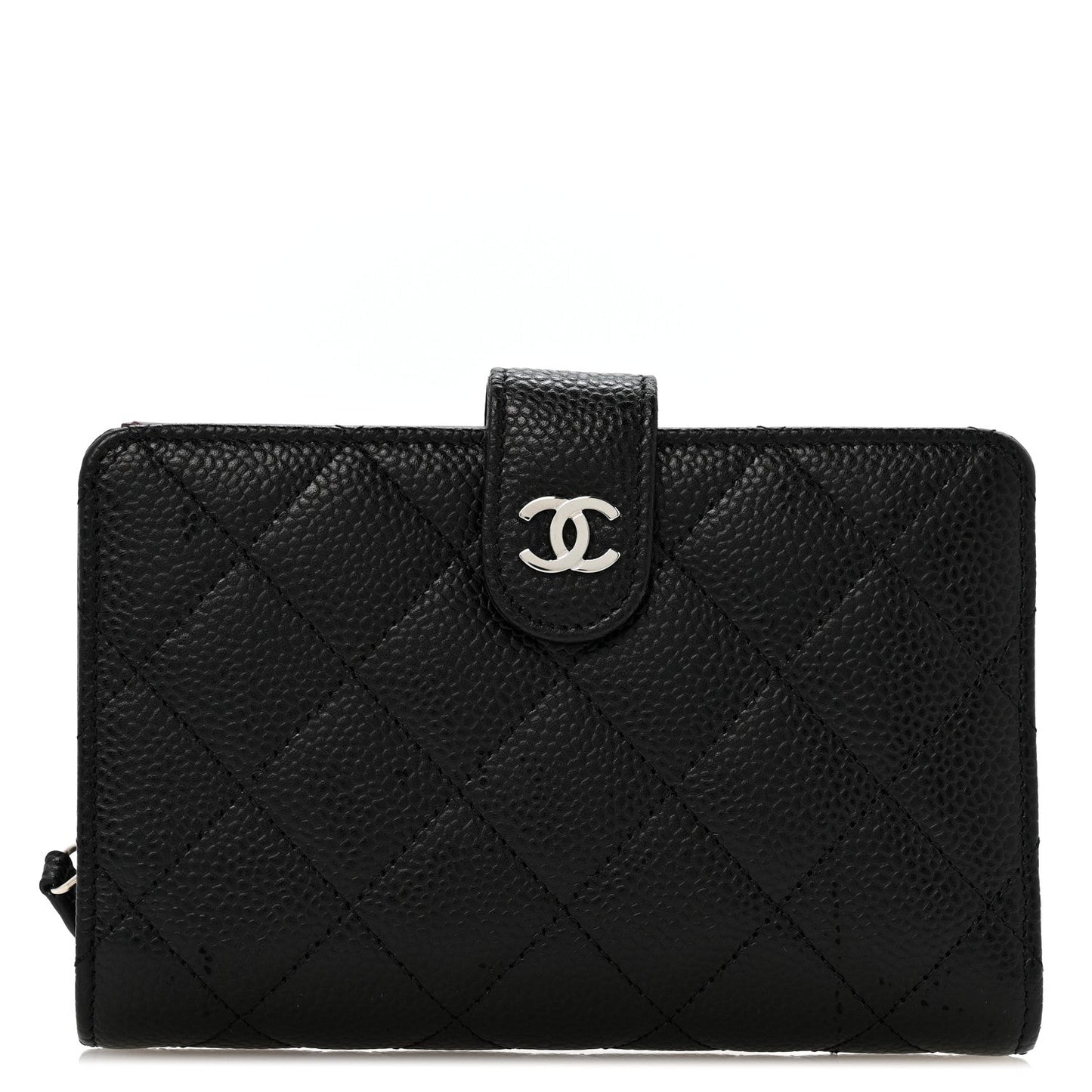 Caviar Quilted CC French Wallet Black