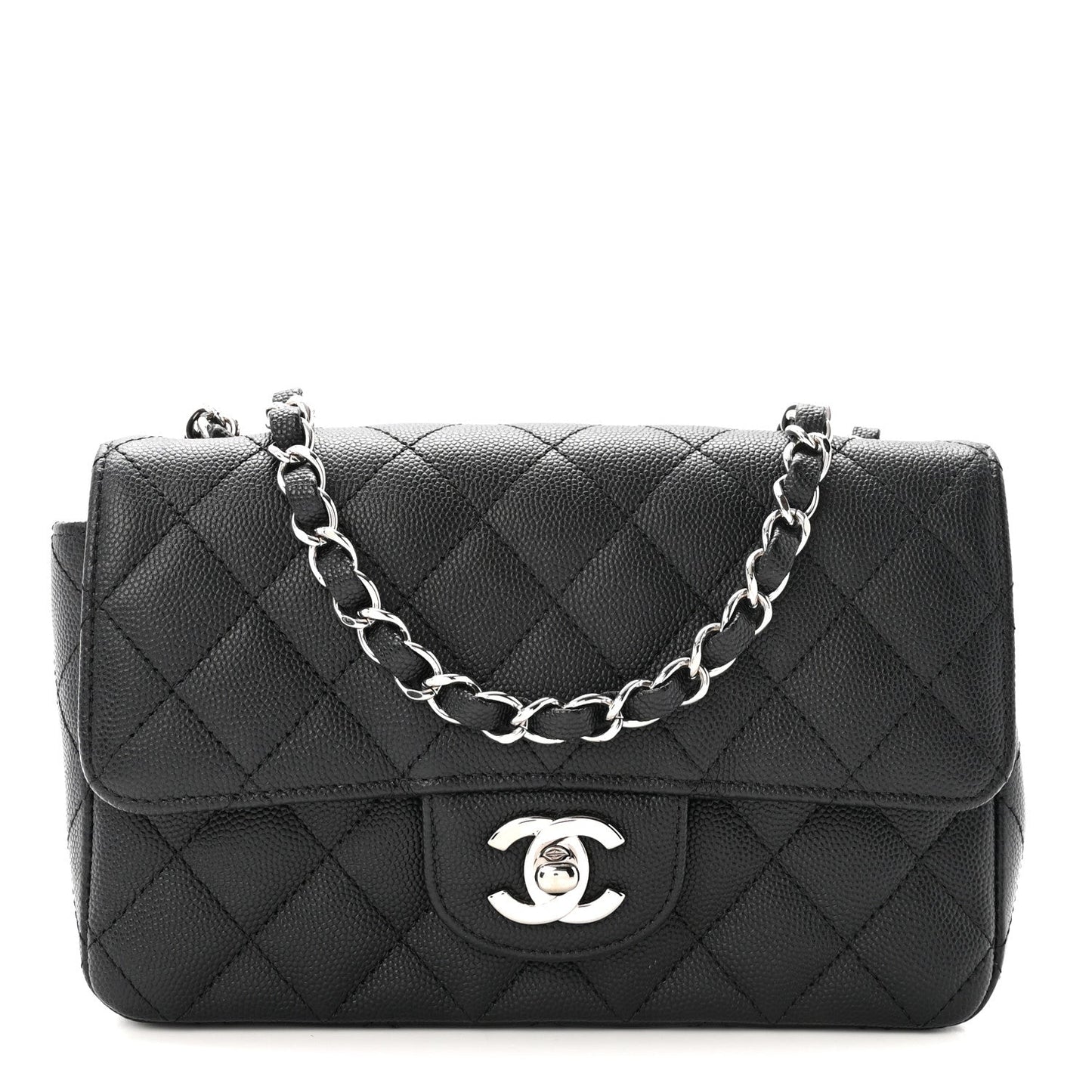 Caviar Quilted Mini Rectangular Flap Black