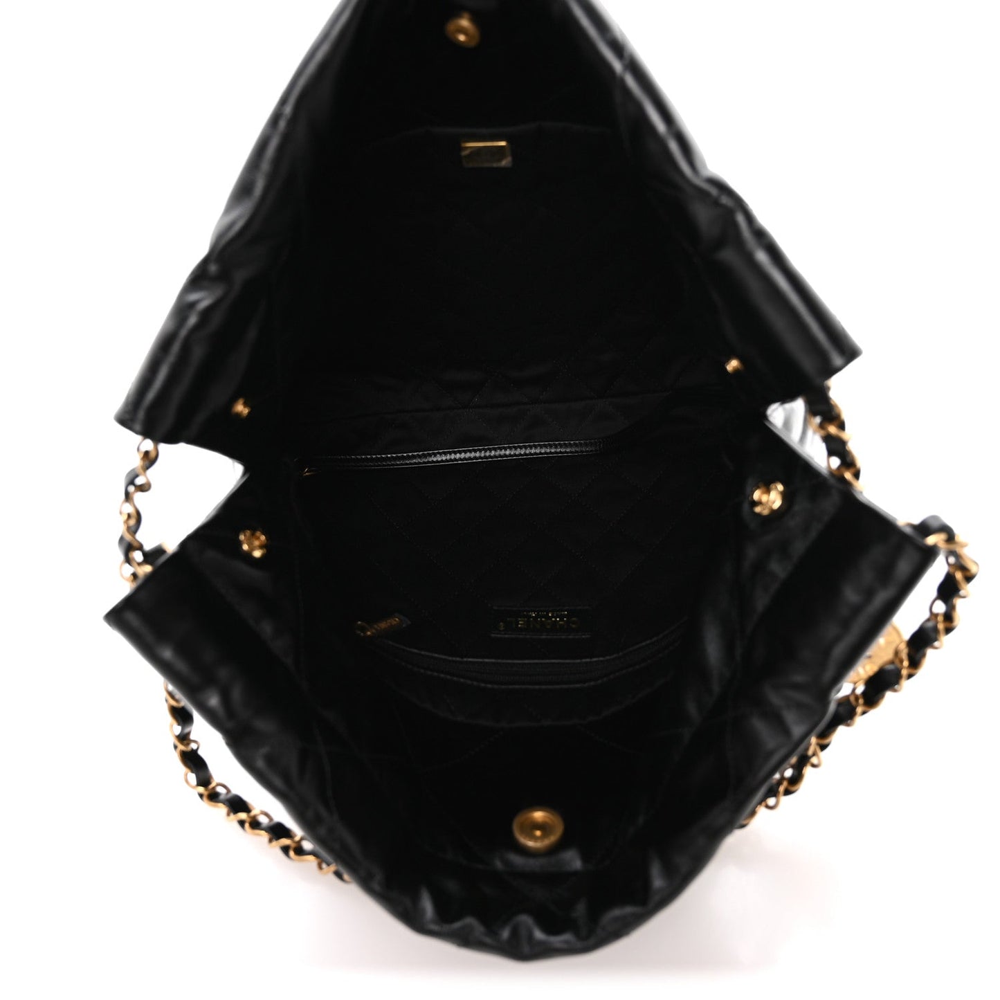 Calfskin Quilted Small Chanel 22 Black