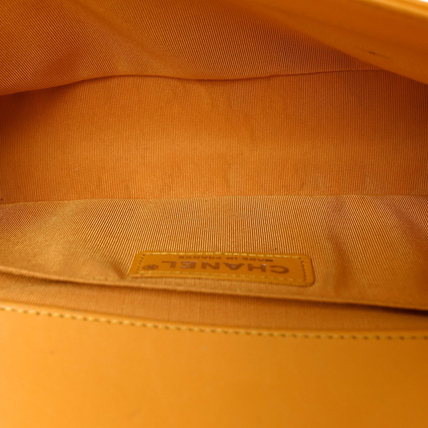 Lambskin Quilted Medium Boy Flap Yellow
