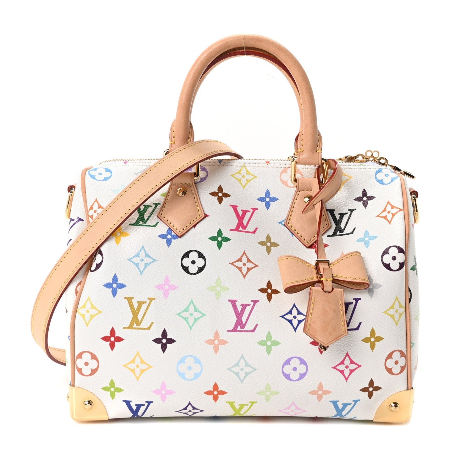 LV X TM Monogram Multicolor Speedy Bandouliere 25 White