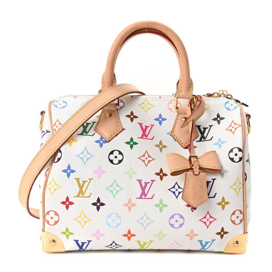 LV X TM Monogram Multicolor Speedy Bandouliere 25 White