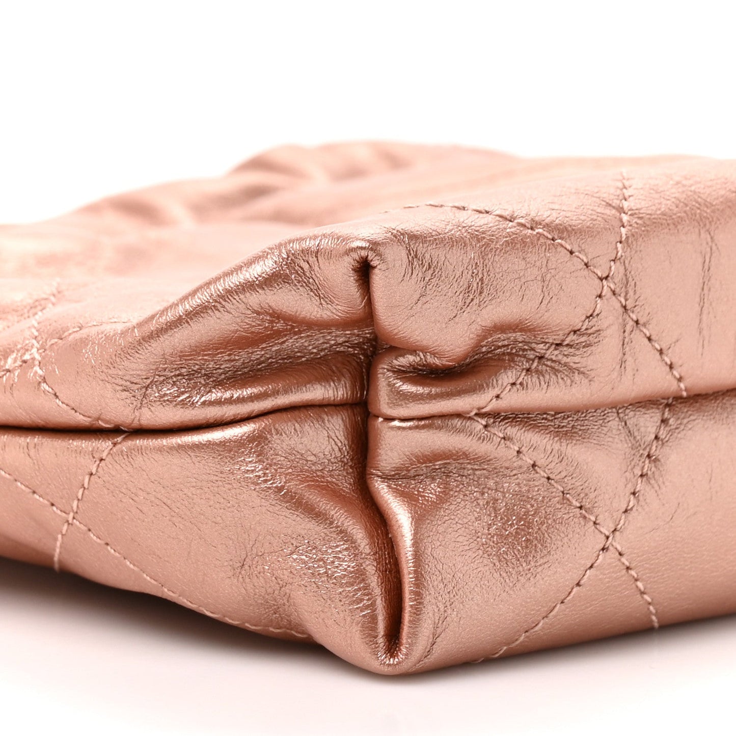 Metallic Calfskin Quilted Mini Chanel 22 Copper