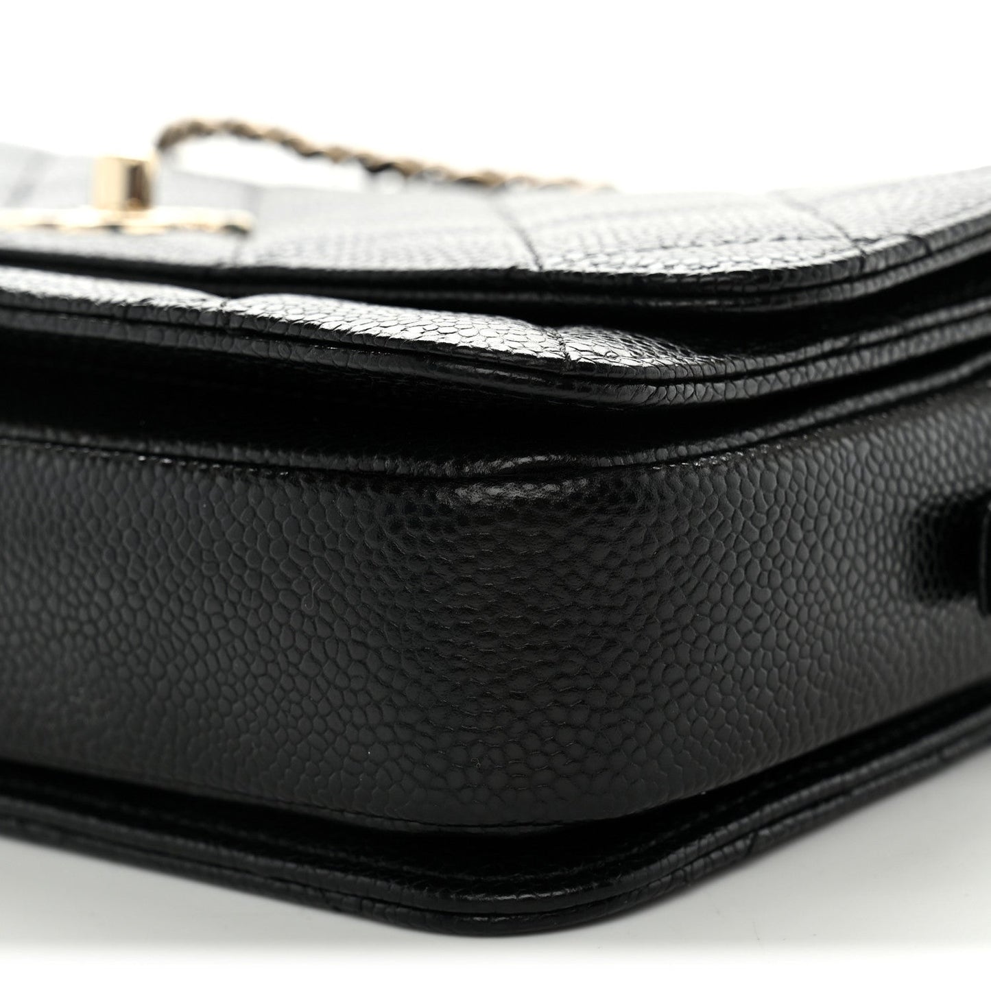 Caviar Quilted Single Flap Black