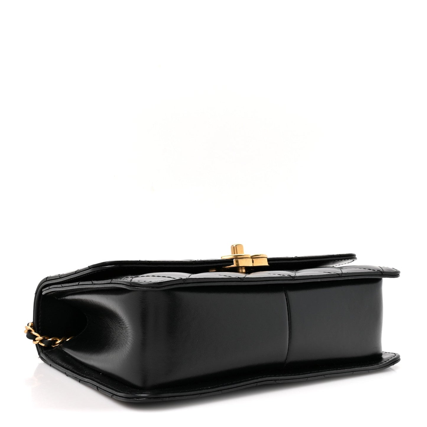 Calfskin Quilted Perfect Fit Flap Black